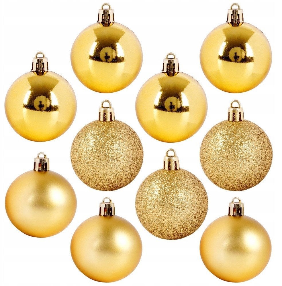 Bombki choinkowe nietłukące złote 5 cm 10 szt.
