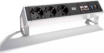 Listwa zasilająca Bachmann DESK2 3 gniazda 1.5 m biała