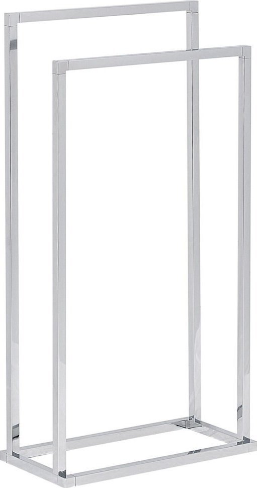 Beliani Stojak na ręczniki 45 x 85 cm srebrny RECREO