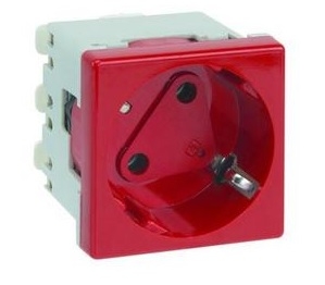 Kontakt-Simon Gniazdo K45 pojedyncze z/u 16A IP20 czerwone - K02/6