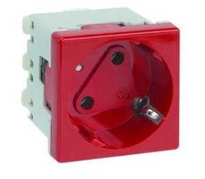 Kontakt-Simon Gniazdo K45 pojedyncze z/u 16A IP20 czerwone - K02/6