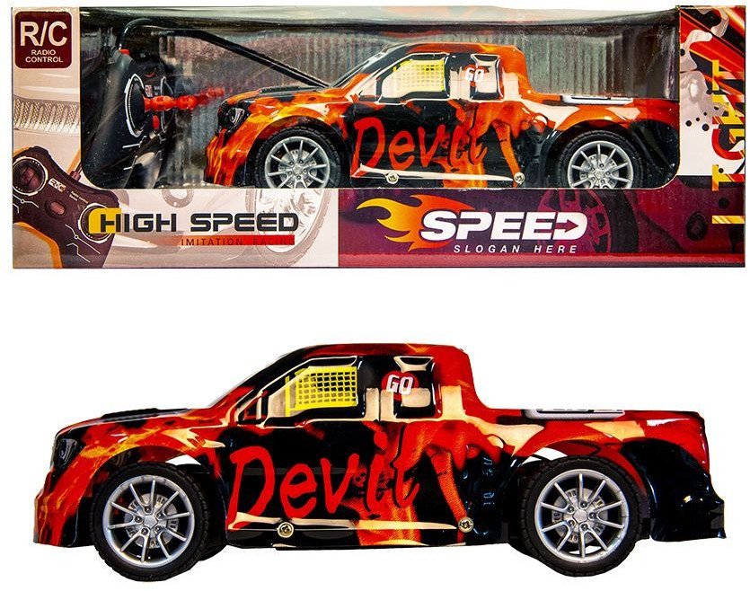 Auto wyścigowe zdalnie sterowane czerwone