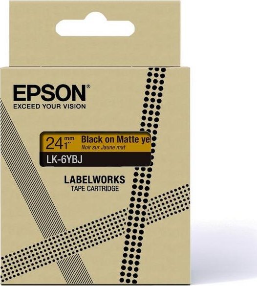 Epson LabelWorks LK-6YBJ - Schwarz auf Mattgelb - Rolle (2,4 cm x 8 m) 1 Kassette(n) Hangebox - Bandkassette - fur LabelWorks LW-C610