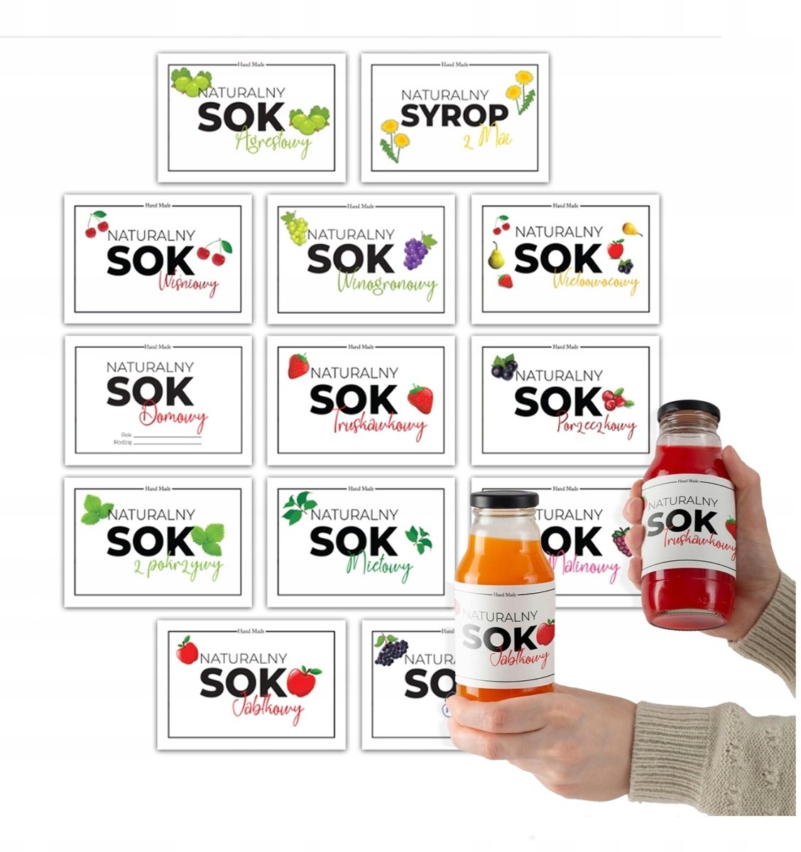 Bimberek 10X ETYKIETY NAKLEJKI NA BUTELKI PRZETWORY SOK