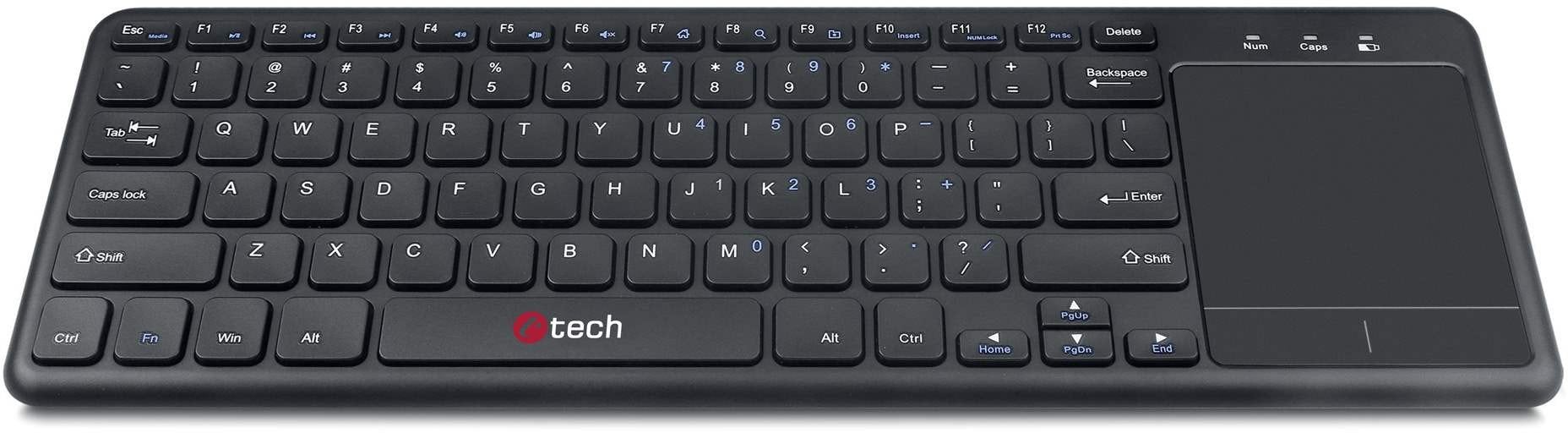 C-TECH WLTK-01 klawiatura Uniwersalne RF Wireless Czeski, Słowacki Czarny