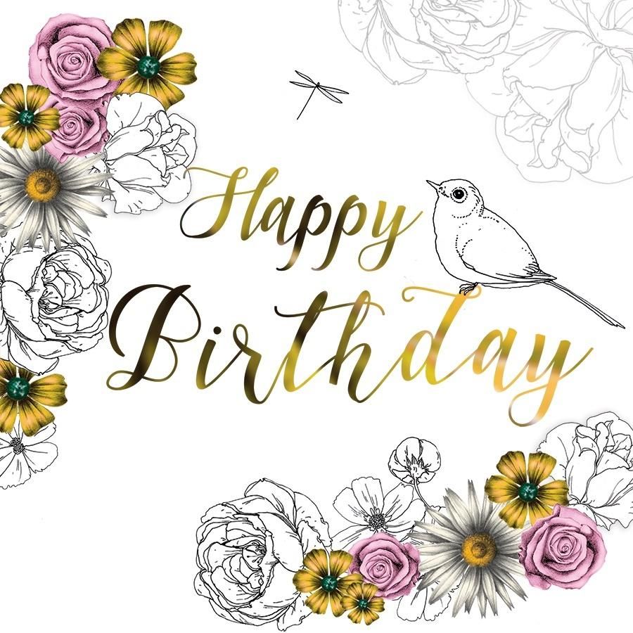 Clear Creation Karnet urodzinowy Swarovski kwadrat kwiaty (CL1403)