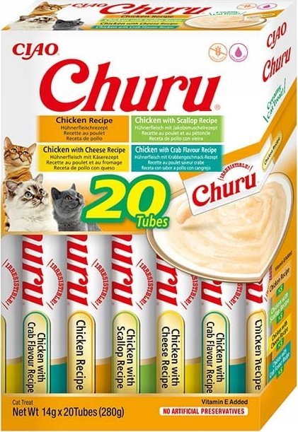 Inaba Foods INABA CAT CHURU VARIETIES - kurczak - przysmak dla kota 20 x 14 g