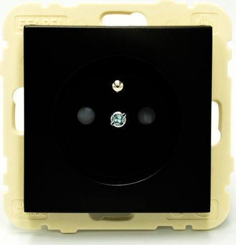 Efapel Efapel Logus90 gniazdo pojedyncze z uziemieniem czarny mat 90112 KWPM