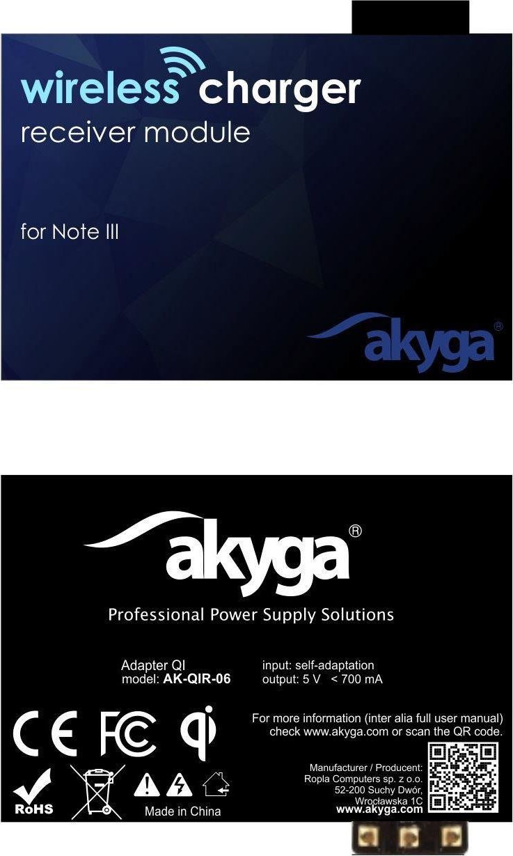 Bateria Akyga AK-QIR-06 Indukcyjna 1 A (AK-QIR-06)