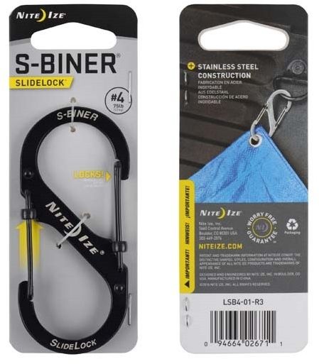 Nite Ize Karabińczyk S-Biner SlideLock #4 stal nierdzewna czarny (LSB4-01-R3)