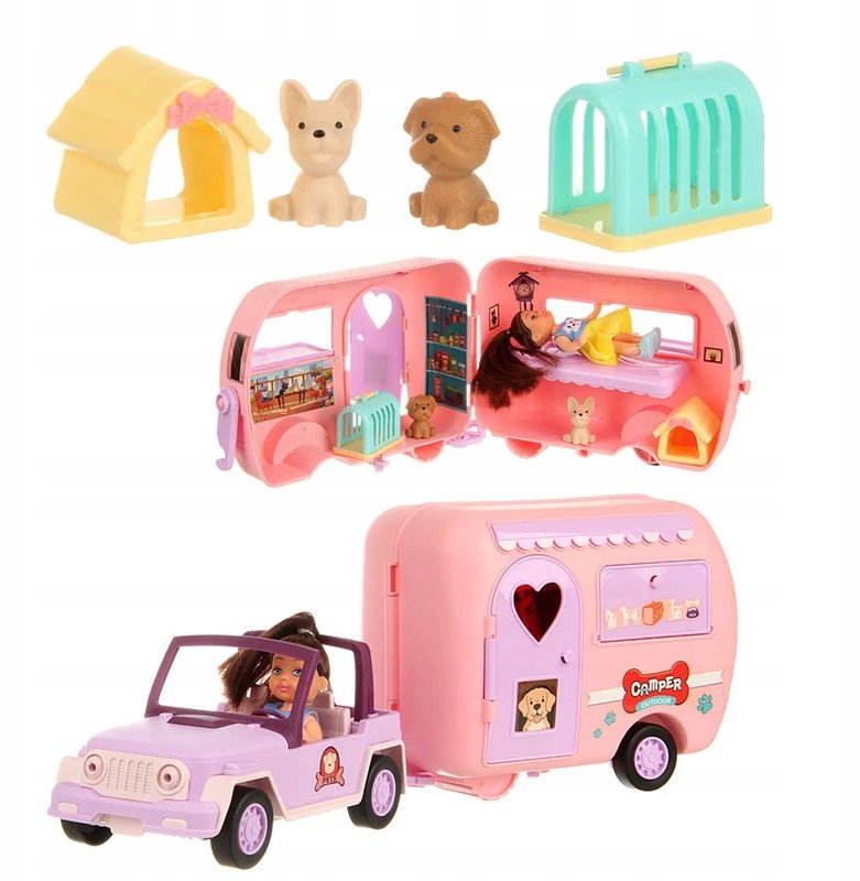 Auto z przyczepą play pocket window 50x12,5x18,7cm