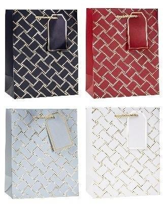 Torebka ozdobna 26x32x10cm hot-stamp mix ROZETTE