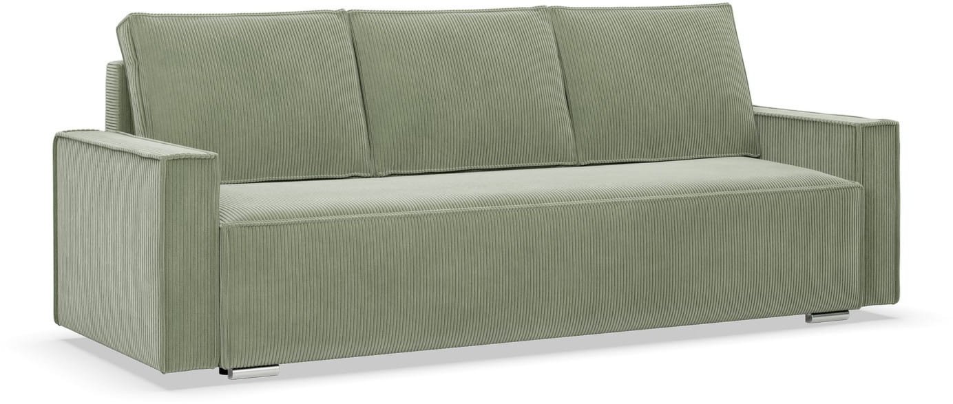 Kanapa rozkładana, sztruks, Union, 220x95x92 cm, oliwkowy | TYLETEGOTU