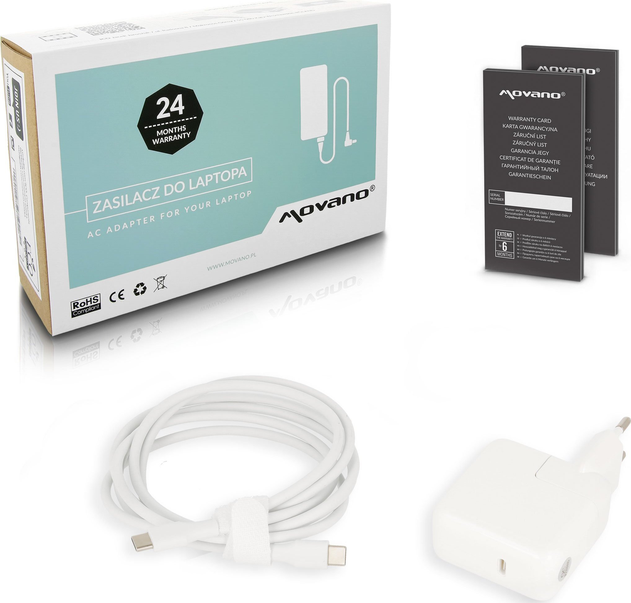 Zasilacz do laptopa Movano Zasilacz Ładowarka do Apple Macbook USB-C 29W