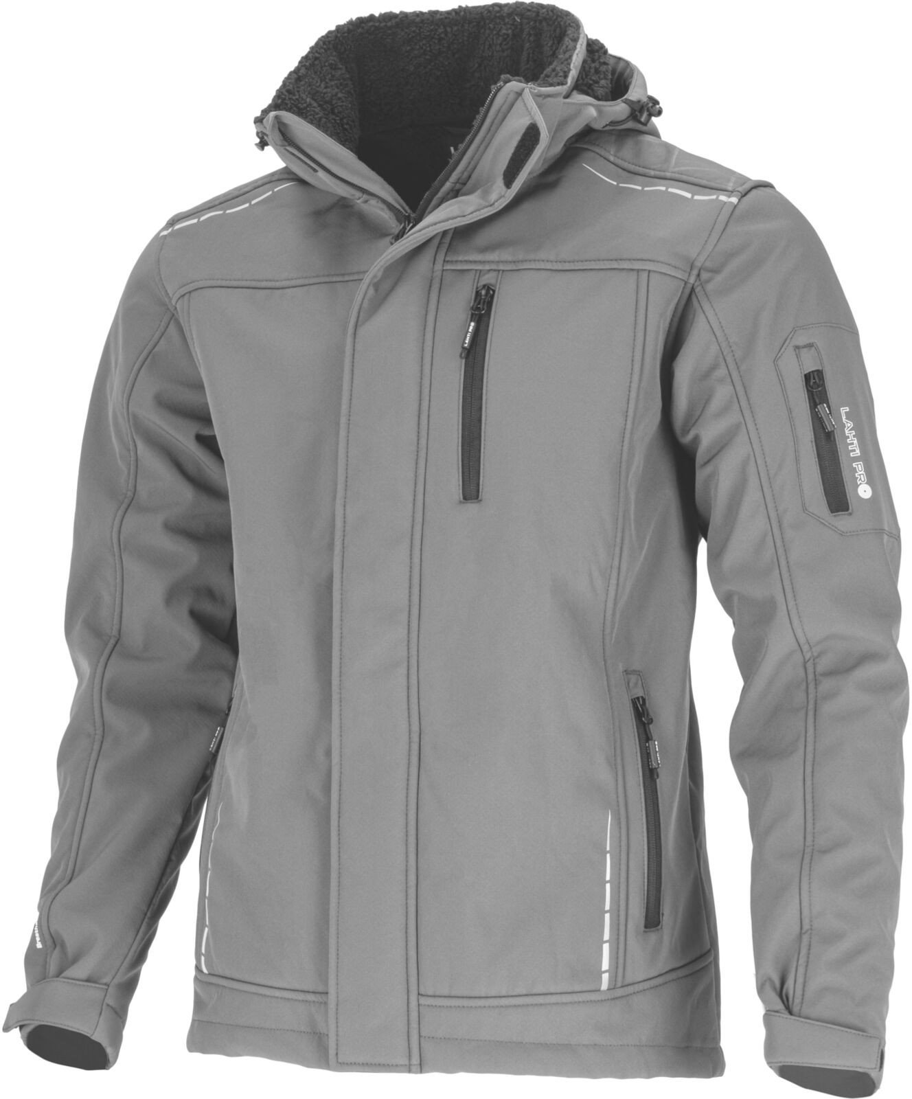 Kurtka softshell z kapt. ocieplana szara, "3xl", ce, lahti