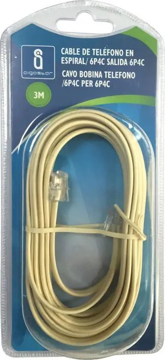 Aigostar Kabel telefoniczny 3 m biały Kabel telefoniczny 3 m biały