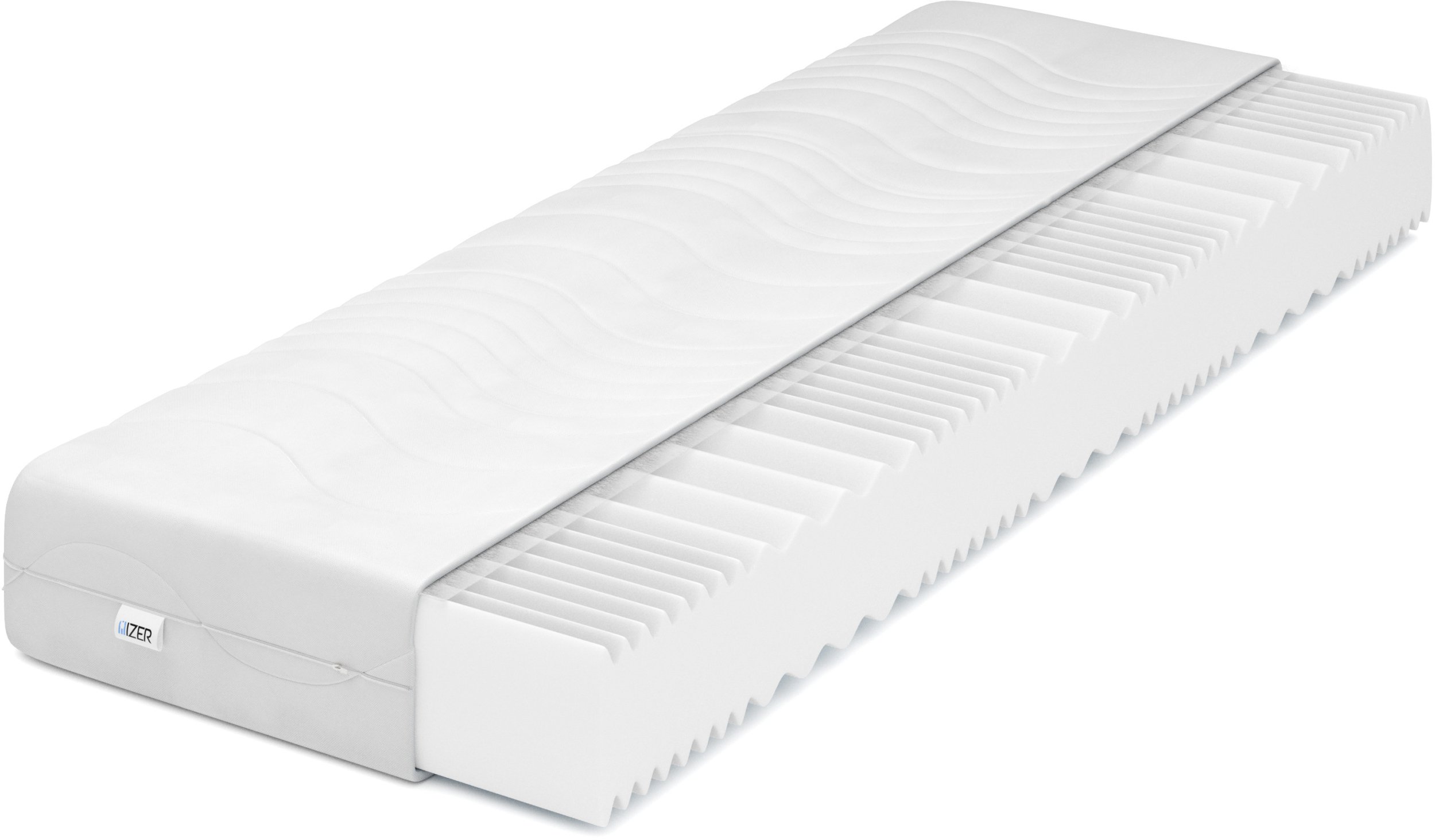 Materac piankowy Fala 80x180 16cm | Dwustronny H3/H3 | 7 stref | Pikowany pokrowiec |