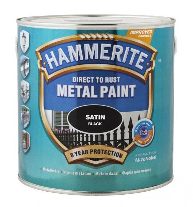 PAINT HAMMERITE SATEEN BLACK 250ML