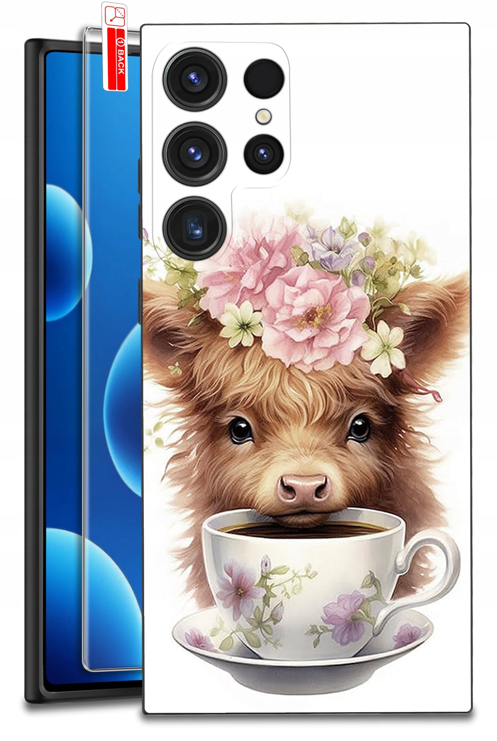 ETUI do Samsung Galaxy S25 Ultra WZORY | SILIKONOWE MATT CASE + SZKŁO 9H