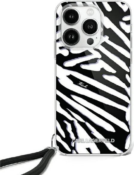 Karl Lagerfeld Karl Lagerfeld KLHCP16SHZBPKCCK iPhone 16 6.1" czarny/black hardcase IML Zebra Pattern & Cord