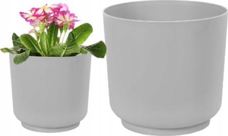 Form-Plastic Doniczka plastikowa 13x12,5cm platynowa matowa