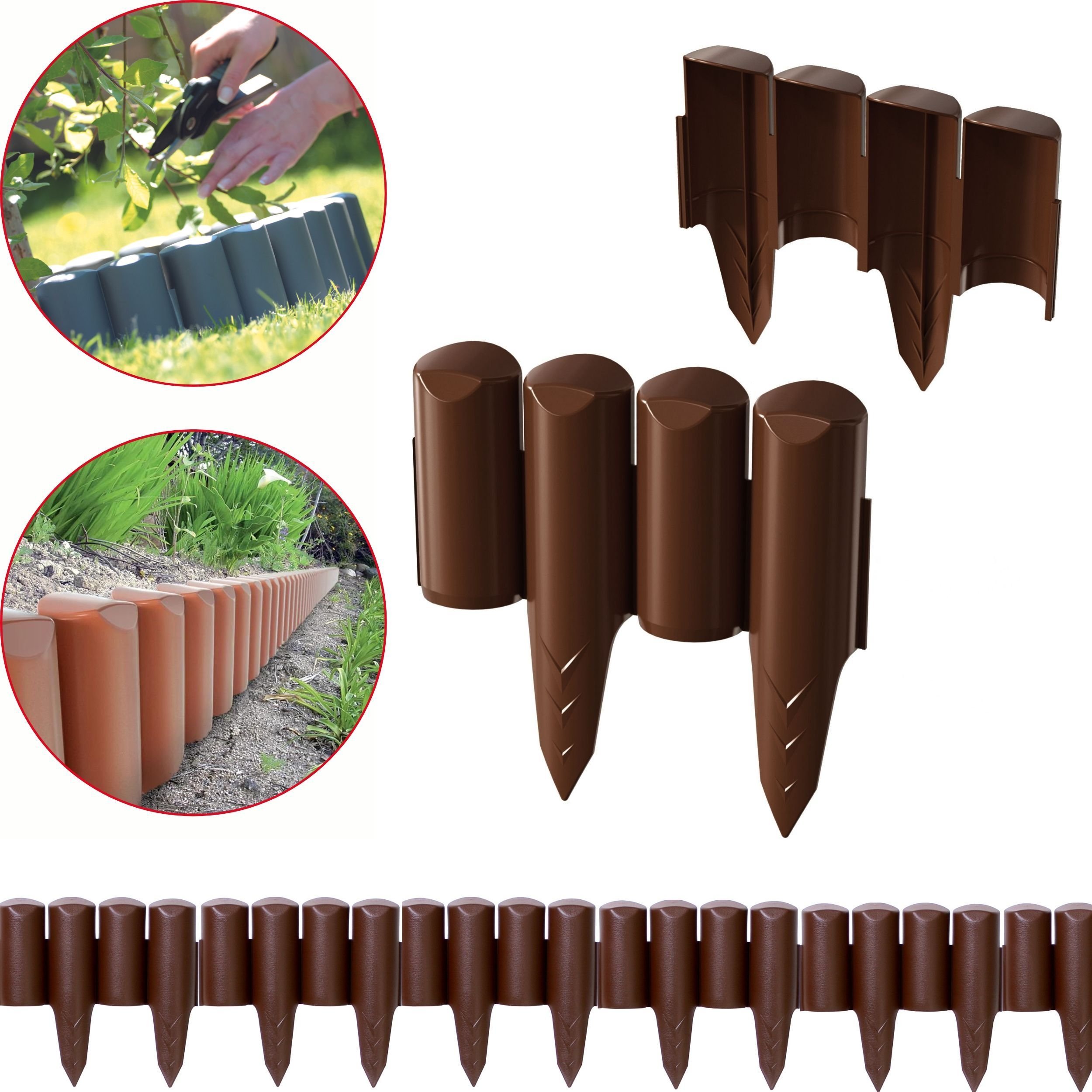 Prosperplast Palisada ogrodowa obrzeże trawnikowe Border 5m Płotek Brąz