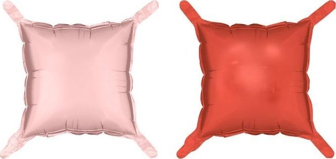 Balon foliowy Kwadrat różowo-czerwony 35x35cm 4szt