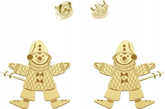 Radziszewska Jewellery Kolczyki Złote Pajacyk Sztyfty Prezent Biżuteria Srebro 925 ŻYCZENIA GRATIS