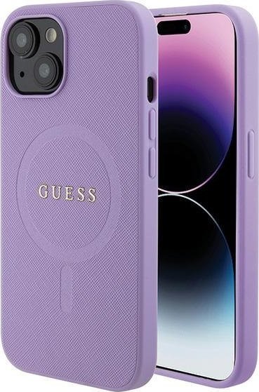 Guess GUHMP15SPSAHMCU iPhone 15 6.1 fioletowy/fioletowy hardcase Saffiano MagSafe