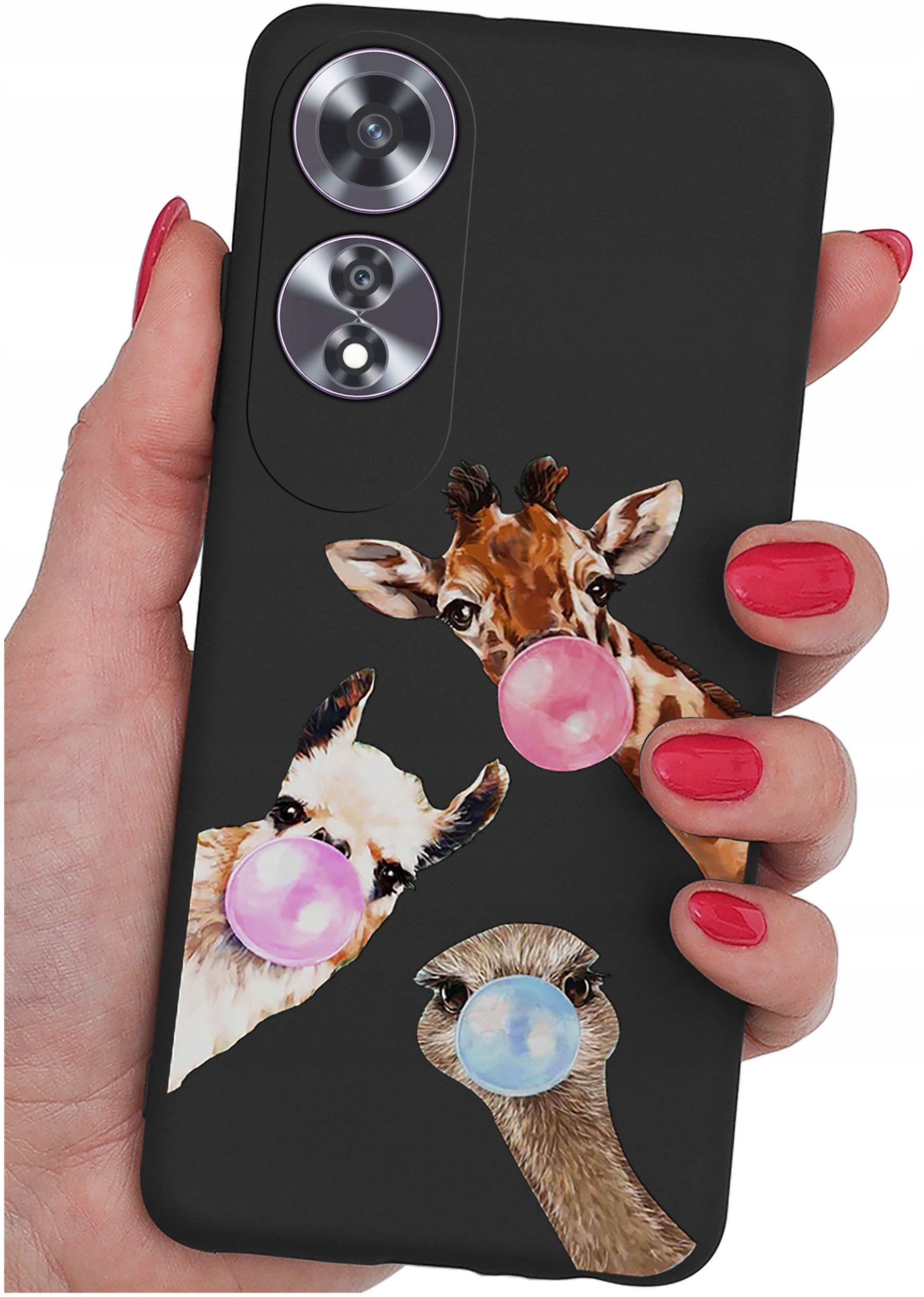 krainaGSM Etui do Oppo A60 4G wzory | SILIKONOWE MATT CASE + SZKŁO 9H