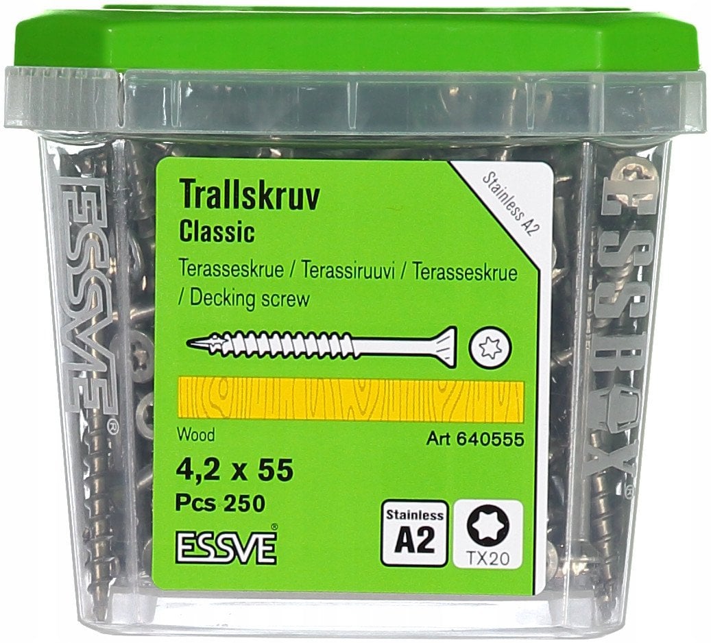 WOOD SCREW FOR TERRACE 4,2X55 A2 (250)