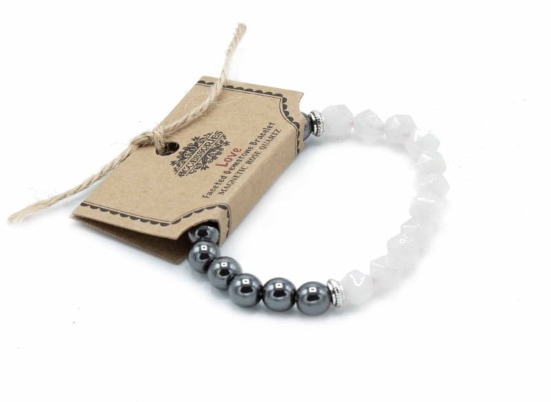 Bransoletka z fasetowanych kamieni - Miłość