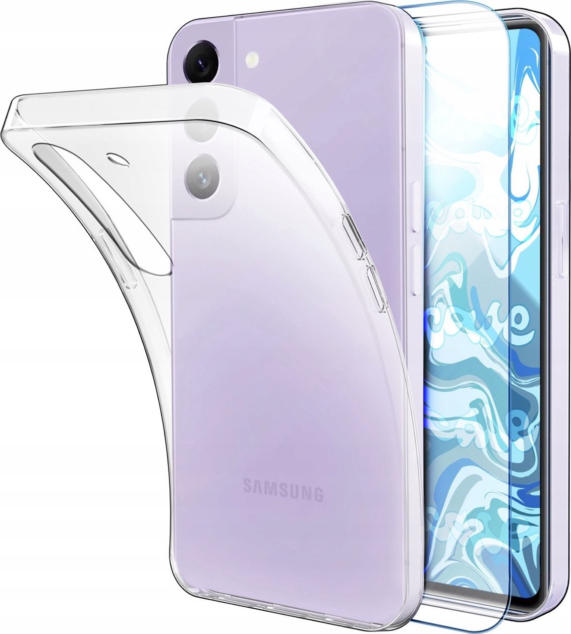 Hello Case Etui Do Samsung Galaxy S22 (Przezroczyste, Silikonowe, Ochronne) Szkło 9H