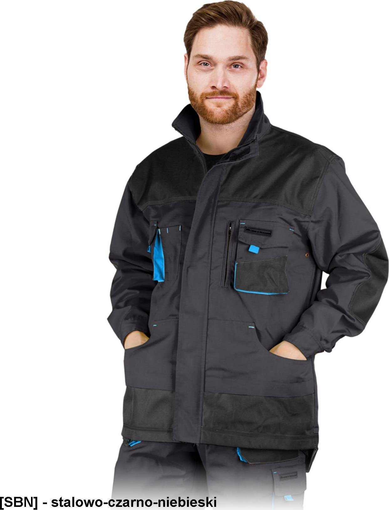 R.E.I.S. LH-FMN-J - bluza ochronna zapinana na suwak oraz na rzepy, - stalowo-czarno-niebieski L