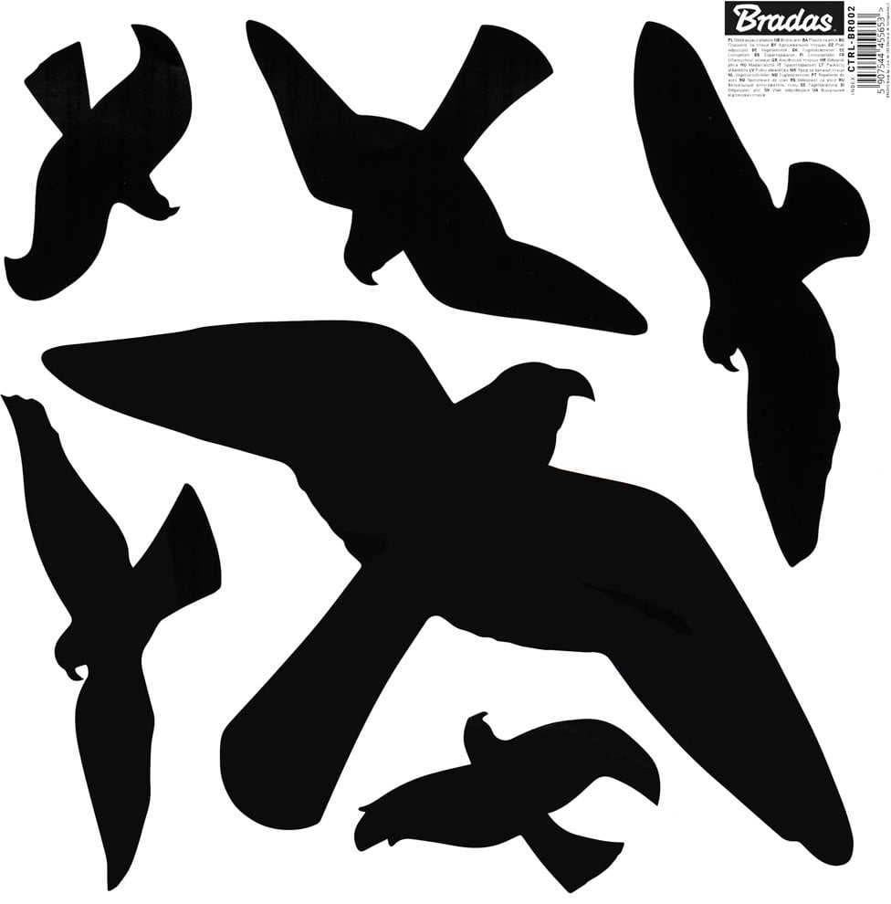 NAKLEJKI DO ODSTRASZANIA PTAKÓW DUŻE 6szt. /10 ARKUSZY SCARE