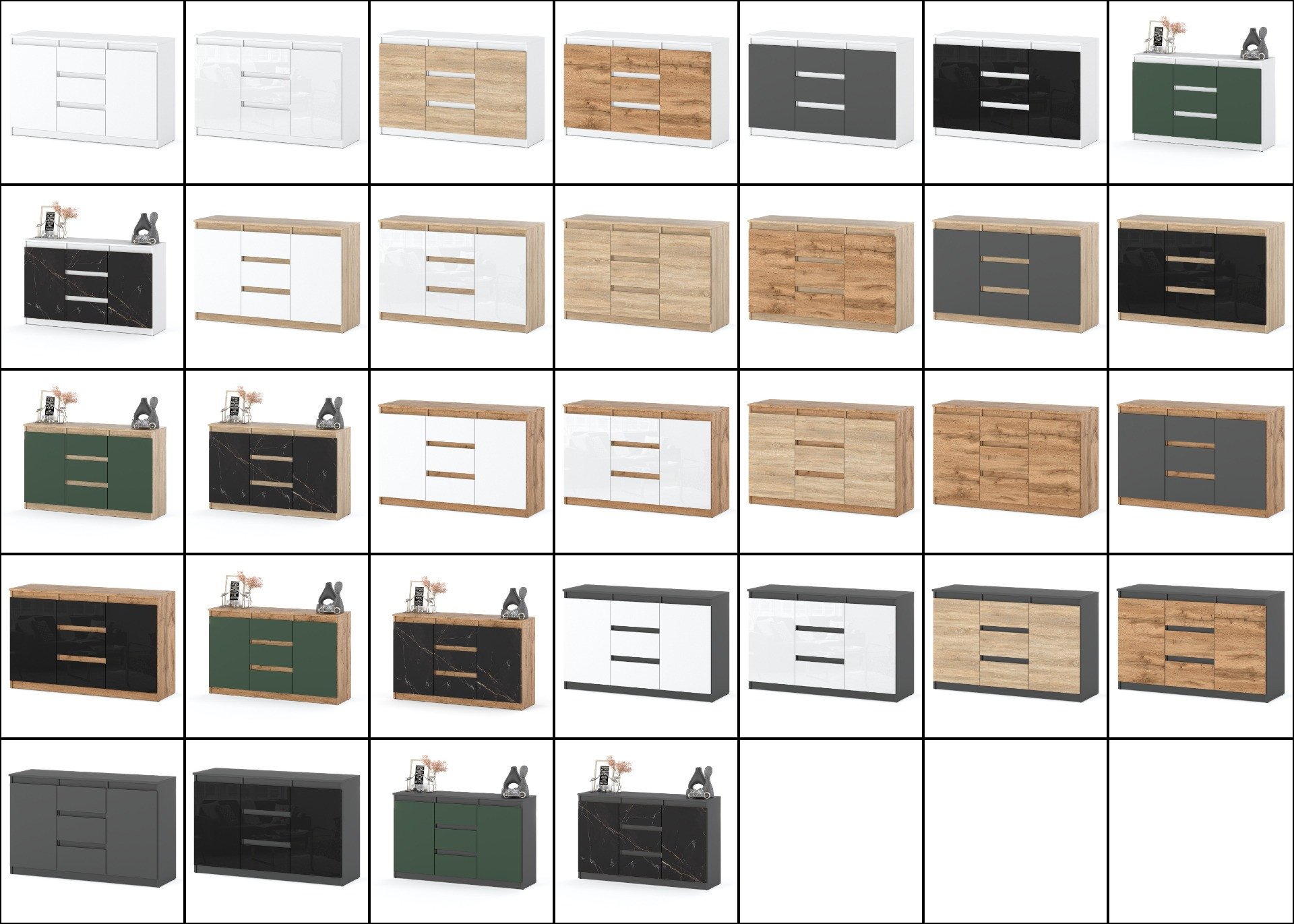 Komoda Młodzieżowa Do Sypialni Salonu 3 Szuflady Agnes 120cm Biała Szara