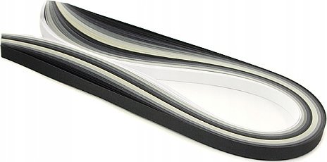 CreativeHobby Paski do quillingu 10 mm 100 sztuk biało-szare