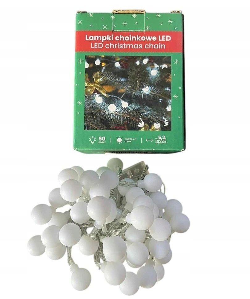 Lampki choinkowe Koopman Lampki choinkowe LED zimna biel 5,2m