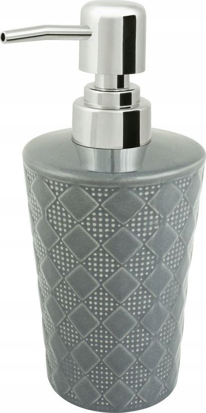 Dozownik do mydła AWD Interior Dozownik łazienkowy do mydła w płynie 280 ml szary chrom kamionka