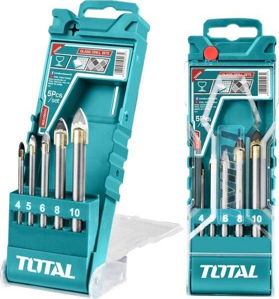 Wiertło Total Zestaw wierteł do szkła i ceramiki 4-10 mm 5 elementów TOTAL