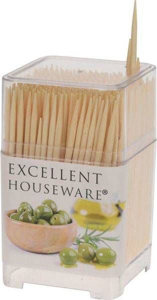 Excellent Houseware Wykałaczki DREWNIANE w pudełku etui zestaw 450 sztuk