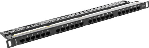 Lanberg Patch panel 0.5U 19" 24x RJ-45 Kat.6 Czarny (PPU6-0024-B)