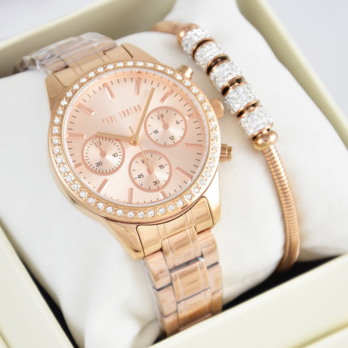 Zestaw damski zegarek damski Paul Lorens LORETTA 20020B-4D2 + bransoletka