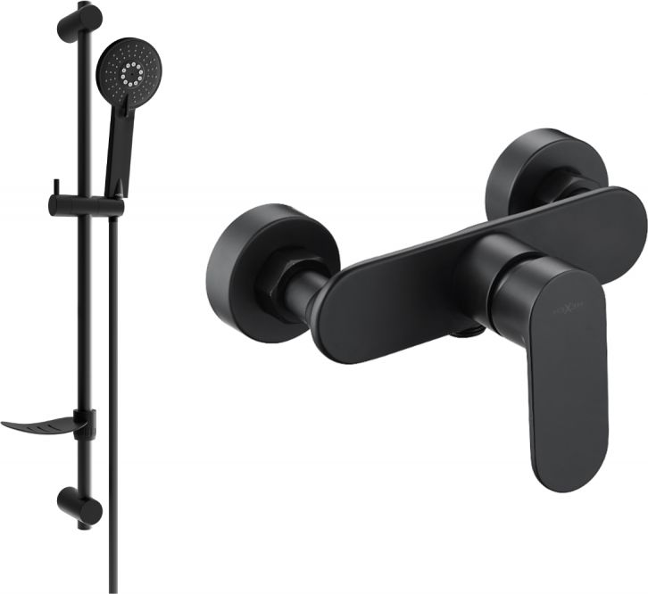 Bateria prysznicowa Mexen Mexen Milo DF40 bateria prysznicowa z zestawem prysznicowym, czarna - 7134R40-70