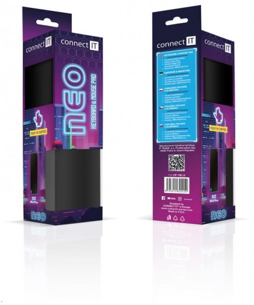 Podkładka Connect IT podkładka pod klawiaturę i mysz, podświetlona, rozmiar L (886 × 245 mm)