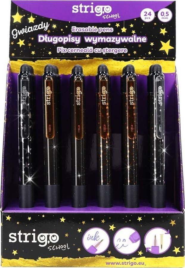 Długopis wymazyw. Gwiazdy (24szt) niebieski STRIGO