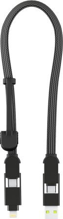 Kabel USB Rolling Square USB-A + USB-C - USB-C 0.3 m Czarny (RS-XLS01R)