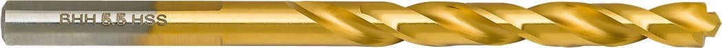 Wiertło do metalu Baildon DIN 338 RN 5,5 mm, HSS TiN (S), 93-57 mm (chwyt 3-płaszczyznowy)