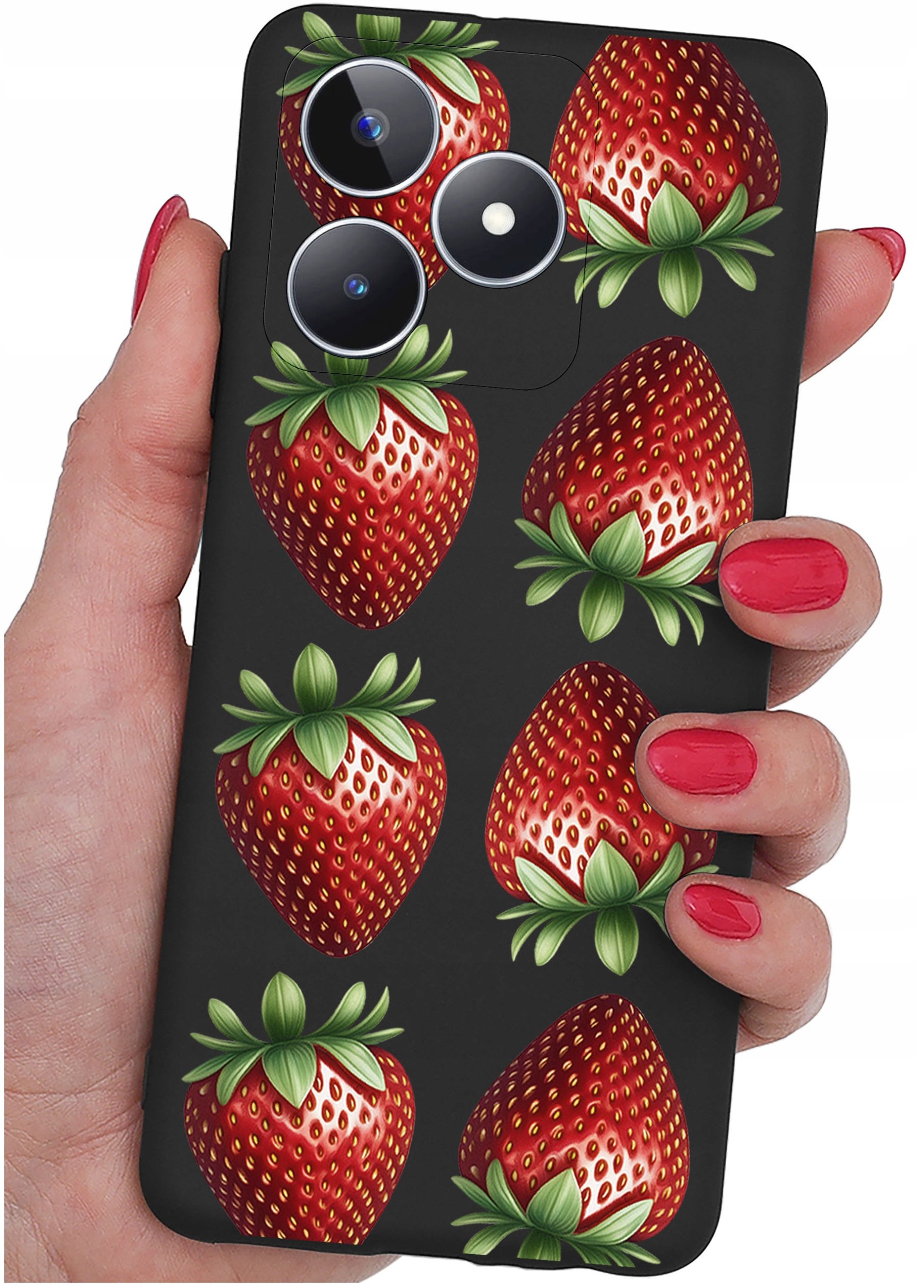 krainaGSM ETUI do Realme C51| C53 WZORY SILIKONOWE MATT CASE + SZKŁO 9H