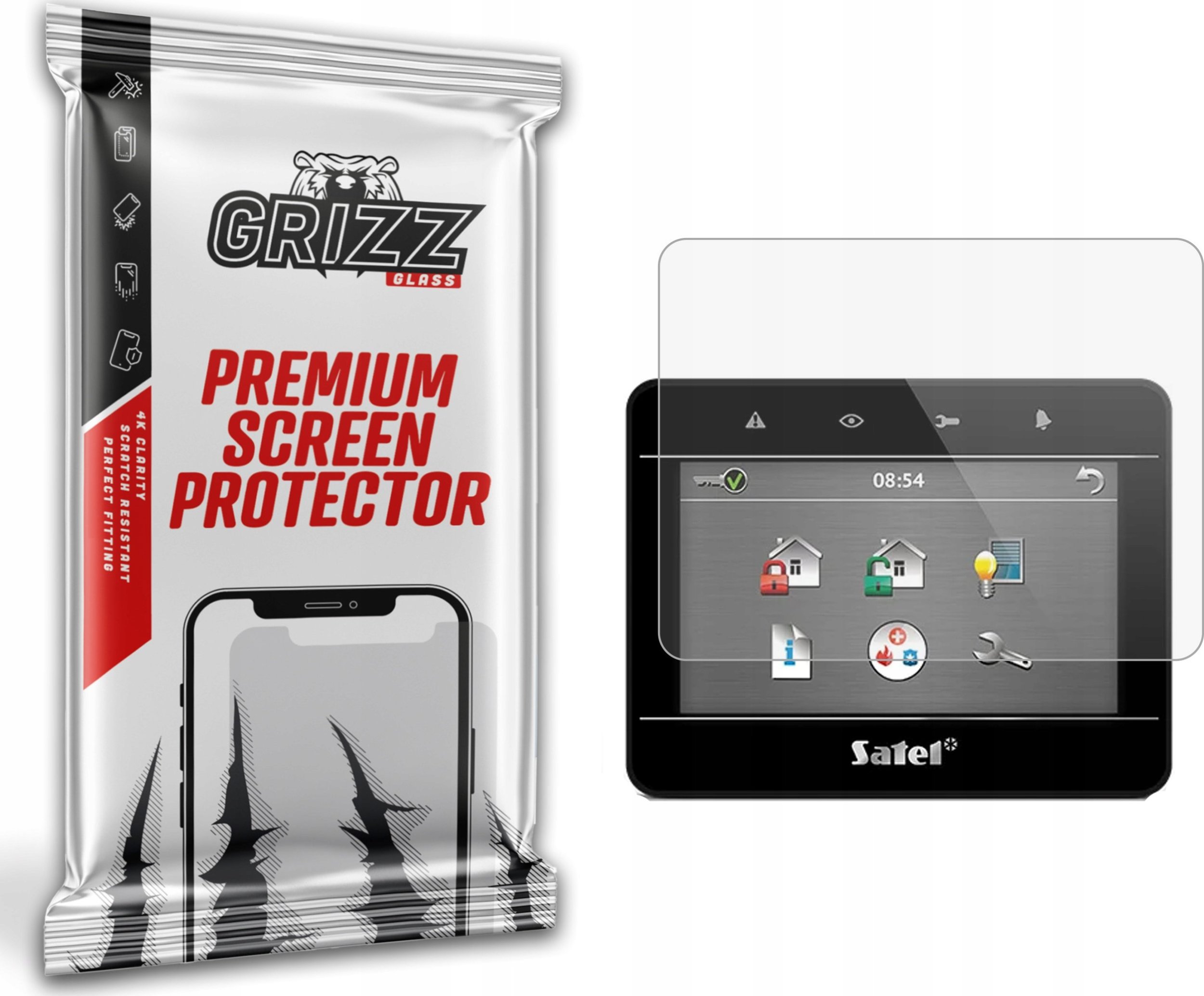 GrizzGlass Folia matowa GrizzGlass PaperScreen do manipulatora alarmowego Satel INT-TSG-B 4,3"